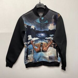 Bleecker & Mercer Men 3d Graphic Full Zip Bomber Jacket Size XL X-Large M254 -22